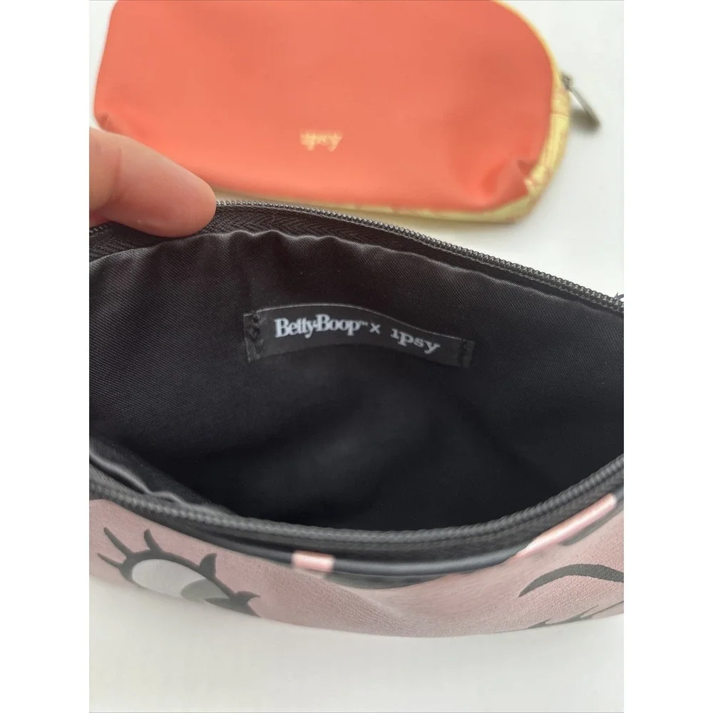 New W/out Tags 3 Ipsy Cosmetic Makeup Bags - Passport, Sequin, Betty Boop